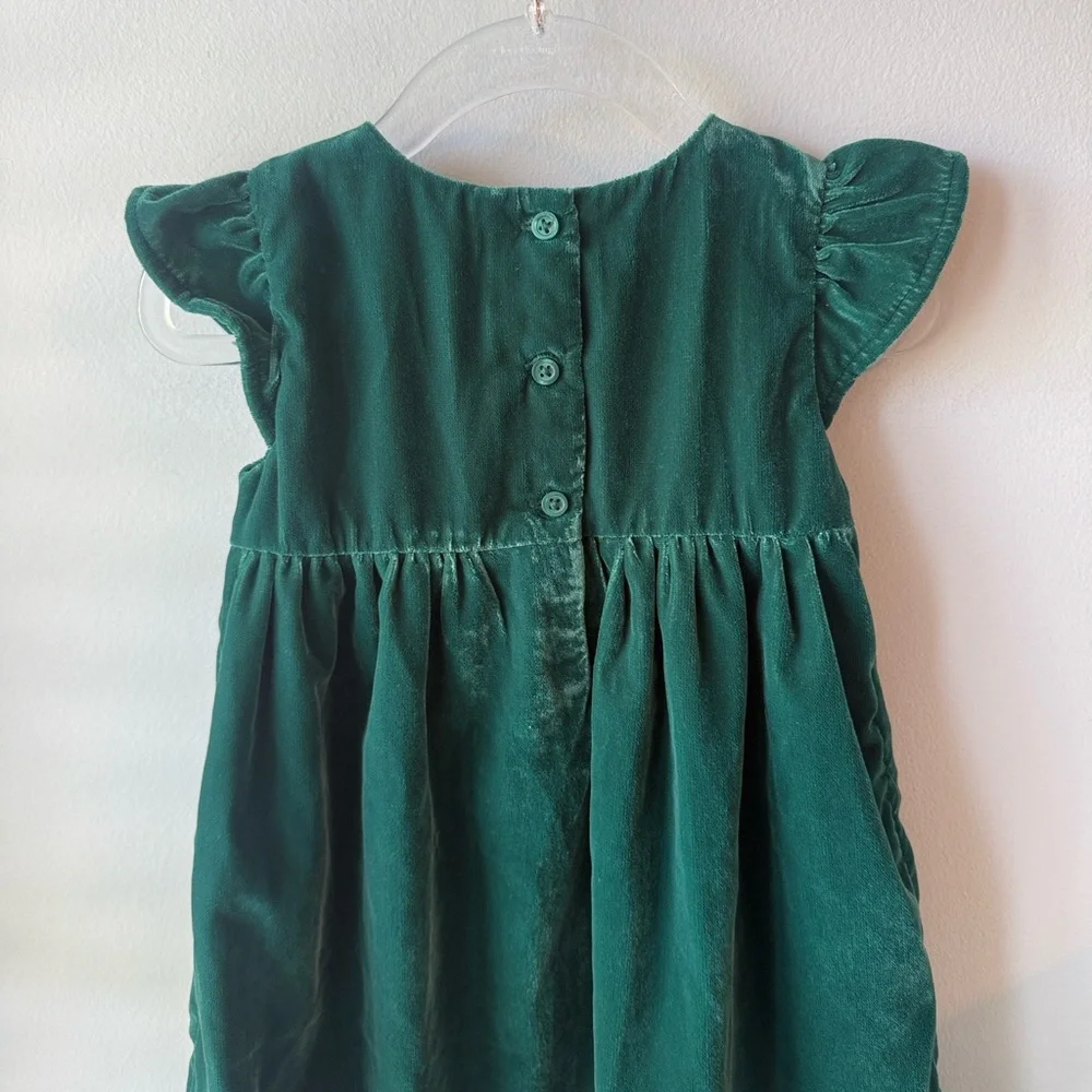 Gymboree Baby Girls Green Velvet Holiday Dress NWT